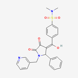 molecular formula C25H23N3O5S B5314133 4-{[4-hydroxy-5-oxo-2-phenyl-1-(3-pyridinylmethyl)-2,5-dihydro-1H-pyrrol-3-yl]carbonyl}-N,N-dimethylbenzenesulfonamide 