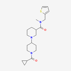 molecular formula C21H31N3O2S B5314139 1'-(cyclopropylcarbonyl)-N-methyl-N-(2-thienylmethyl)-1,4'-bipiperidine-3-carboxamide 
