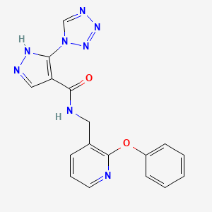 N-[(2-phenoxypyridin-3-yl)methyl]-3-(1H-tetrazol-1-yl)-1H-pyrazole-4-carboxamide