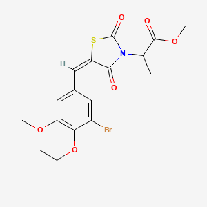 molecular formula C18H20BrNO6S B5314145 methyl 2-[5-(3-bromo-4-isopropoxy-5-methoxybenzylidene)-2,4-dioxo-1,3-thiazolidin-3-yl]propanoate 