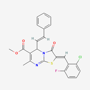 molecular formula C24H18ClFN2O3S B5314158 methyl 2-(2-chloro-6-fluorobenzylidene)-7-methyl-3-oxo-5-(2-phenylvinyl)-2,3-dihydro-5H-[1,3]thiazolo[3,2-a]pyrimidine-6-carboxylate 