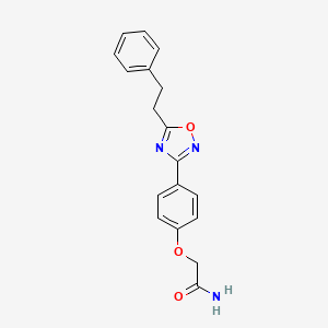 molecular formula C18H17N3O3 B5314167 2-{4-[5-(2-phenylethyl)-1,2,4-oxadiazol-3-yl]phenoxy}acetamide 