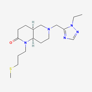 molecular formula C17H29N5OS B5314183 (4aS*,8aR*)-6-[(1-ethyl-1H-1,2,4-triazol-5-yl)methyl]-1-[3-(methylthio)propyl]octahydro-1,6-naphthyridin-2(1H)-one 