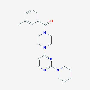 molecular formula C21H27N5O B5314186 4-[4-(3-methylbenzoyl)-1-piperazinyl]-2-(1-piperidinyl)pyrimidine 