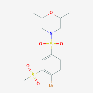 molecular formula C13H18BrNO5S2 B5314197 4-{[4-bromo-3-(methylsulfonyl)phenyl]sulfonyl}-2,6-dimethylmorpholine 
