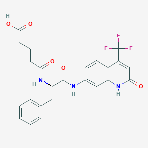 molecular formula C24H22F3N3O5 B053142 Glt-phe-Nh-fmeq CAS No. 111574-81-3