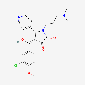 4-(3-chloro-4-methoxybenzoyl)-1-[3-(dimethylamino)propyl]-3-hydroxy-5-(4-pyridinyl)-1,5-dihydro-2H-pyrrol-2-one