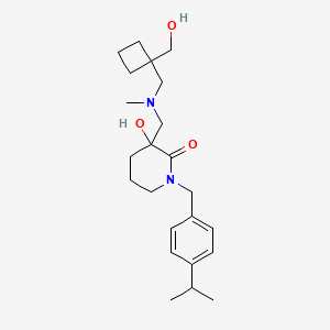3-hydroxy-3-{[{[1-(hydroxymethyl)cyclobutyl]methyl}(methyl)amino]methyl}-1-(4-isopropylbenzyl)piperidin-2-one