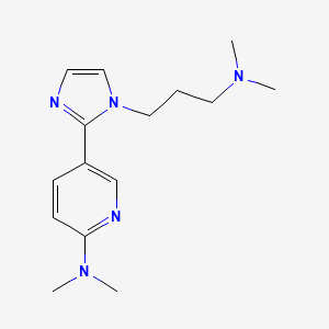 molecular formula C15H23N5 B5314240 5-{1-[3-(dimethylamino)propyl]-1H-imidazol-2-yl}-N,N-dimethylpyridin-2-amine 