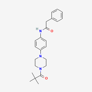 molecular formula C23H29N3O2 B5314245 N-{4-[4-(2,2-dimethylpropanoyl)piperazin-1-yl]phenyl}-2-phenylacetamide 