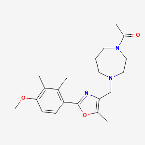 molecular formula C21H29N3O3 B5314274 1-acetyl-4-{[2-(4-methoxy-2,3-dimethylphenyl)-5-methyl-1,3-oxazol-4-yl]methyl}-1,4-diazepane 