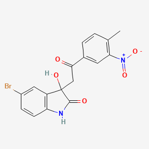 molecular formula C17H13BrN2O5 B5314281 5-bromo-3-hydroxy-3-[2-(4-methyl-3-nitrophenyl)-2-oxoethyl]-1,3-dihydro-2H-indol-2-one 