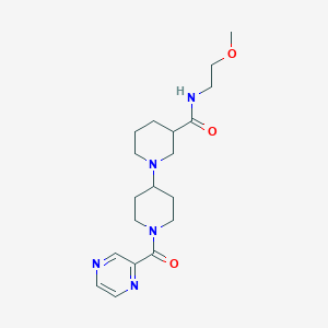 molecular formula C19H29N5O3 B5314314 N-(2-methoxyethyl)-1'-(pyrazin-2-ylcarbonyl)-1,4'-bipiperidine-3-carboxamide 