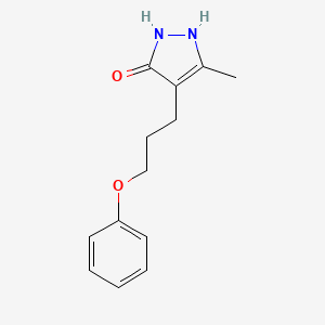 molecular formula C13H16N2O2 B5314322 3-methyl-4-(3-phenoxypropyl)-1H-pyrazol-5-ol 