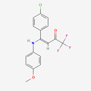 4-(4-chlorophenyl)-1,1,1-trifluoro-4-[(4-methoxyphenyl)amino]-3-buten-2-one