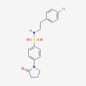 molecular formula C18H19ClN2O3S B5314355 N-[2-(4-chlorophenyl)ethyl]-4-(2-oxo-1-pyrrolidinyl)benzenesulfonamide 