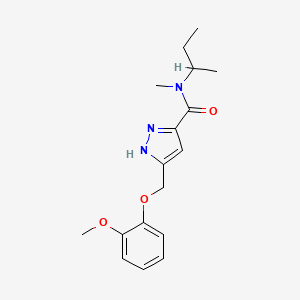 molecular formula C17H23N3O3 B5314357 N-(sec-butyl)-5-[(2-methoxyphenoxy)methyl]-N-methyl-1H-pyrazole-3-carboxamide 