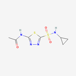 molecular formula C7H10N4O3S2 B5314362 N-{5-[(cyclopropylamino)sulfonyl]-1,3,4-thiadiazol-2-yl}acetamide 