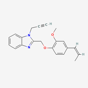 molecular formula C21H20N2O2 B5314363 2-{[2-methoxy-4-(1-propen-1-yl)phenoxy]methyl}-1-(2-propyn-1-yl)-1H-benzimidazole 