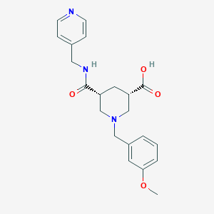 molecular formula C21H25N3O4 B5314366 (3S*,5R*)-1-(3-methoxybenzyl)-5-{[(4-pyridinylmethyl)amino]carbonyl}-3-piperidinecarboxylic acid 