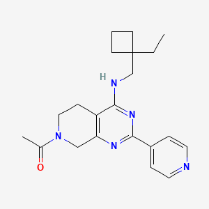 molecular formula C21H27N5O B5314379 7-acetyl-N-[(1-ethylcyclobutyl)methyl]-2-pyridin-4-yl-5,6,7,8-tetrahydropyrido[3,4-d]pyrimidin-4-amine 
