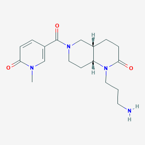 molecular formula C18H26N4O3 B5314394 rel-(4aS,8aR)-1-(3-aminopropyl)-6-[(1-methyl-6-oxo-1,6-dihydro-3-pyridinyl)carbonyl]octahydro-1,6-naphthyridin-2(1H)-one hydrochloride 