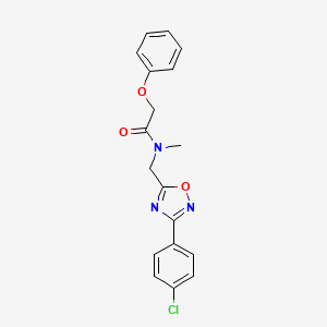 molecular formula C18H16ClN3O3 B5314401 N-{[3-(4-chlorophenyl)-1,2,4-oxadiazol-5-yl]methyl}-N-methyl-2-phenoxyacetamide 
