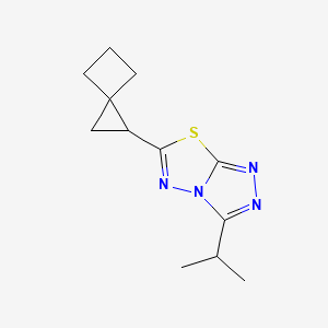 molecular formula C12H16N4S B5314411 3-isopropyl-6-spiro[2.3]hex-1-yl[1,2,4]triazolo[3,4-b][1,3,4]thiadiazole 