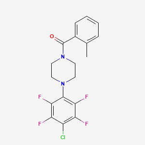 molecular formula C18H15ClF4N2O B5314412 1-(4-chloro-2,3,5,6-tetrafluorophenyl)-4-(2-methylbenzoyl)piperazine 