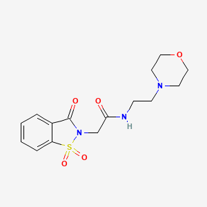 molecular formula C15H19N3O5S B5314418 2-(1,1-dioxido-3-oxo-1,2-benzisothiazol-2(3H)-yl)-N-[2-(4-morpholinyl)ethyl]acetamide 