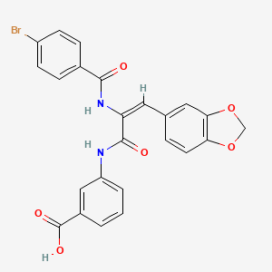 molecular formula C24H17BrN2O6 B5314423 3-({3-(1,3-benzodioxol-5-yl)-2-[(4-bromobenzoyl)amino]acryloyl}amino)benzoic acid 
