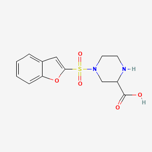 molecular formula C13H14N2O5S B5314424 4-(1-benzofuran-2-ylsulfonyl)piperazine-2-carboxylic acid 
