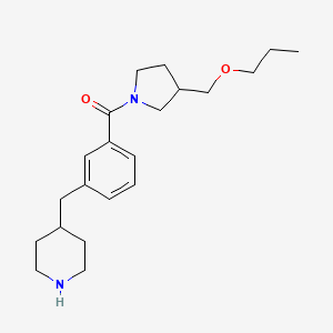 molecular formula C21H32N2O2 B5314430 4-(3-{[3-(propoxymethyl)-1-pyrrolidinyl]carbonyl}benzyl)piperidine hydrochloride 
