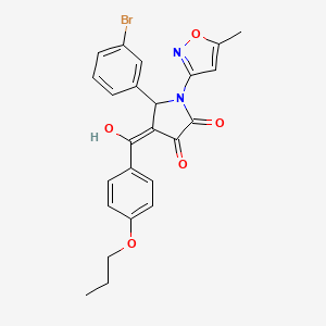 molecular formula C24H21BrN2O5 B5314457 5-(3-bromophenyl)-3-hydroxy-1-(5-methyl-3-isoxazolyl)-4-(4-propoxybenzoyl)-1,5-dihydro-2H-pyrrol-2-one 