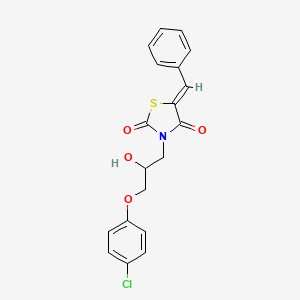 molecular formula C19H16ClNO4S B5314475 5-benzylidene-3-[3-(4-chlorophenoxy)-2-hydroxypropyl]-1,3-thiazolidine-2,4-dione 