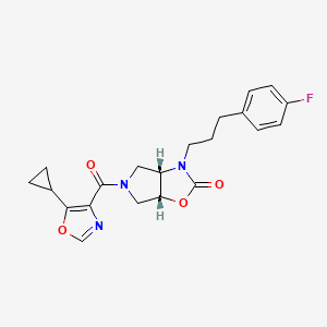 molecular formula C21H22FN3O4 B5314484 (3aS*,6aR*)-5-[(5-cyclopropyl-1,3-oxazol-4-yl)carbonyl]-3-[3-(4-fluorophenyl)propyl]hexahydro-2H-pyrrolo[3,4-d][1,3]oxazol-2-one 