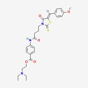 molecular formula C28H33N3O5S2 B5314489 2-(diethylamino)ethyl 4-({4-[5-(4-methoxybenzylidene)-4-oxo-2-thioxo-1,3-thiazolidin-3-yl]butanoyl}amino)benzoate 