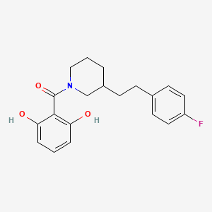 molecular formula C20H22FNO3 B5314491 2-({3-[2-(4-fluorophenyl)ethyl]-1-piperidinyl}carbonyl)-1,3-benzenediol 