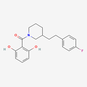 2-({3-[2-(4-fluorophenyl)ethyl]-1-piperidinyl}carbonyl)-1,3-benzenediol