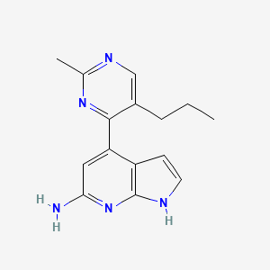 molecular formula C15H17N5 B5314492 4-(2-methyl-5-propylpyrimidin-4-yl)-1H-pyrrolo[2,3-b]pyridin-6-amine 