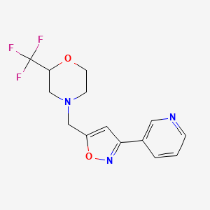 molecular formula C14H14F3N3O2 B5314514 4-[(3-pyridin-3-ylisoxazol-5-yl)methyl]-2-(trifluoromethyl)morpholine 