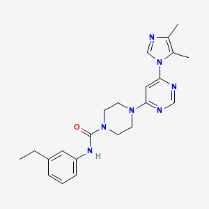molecular formula C22H27N7O B5314524 4-[6-(4,5-dimethyl-1H-imidazol-1-yl)-4-pyrimidinyl]-N-(3-ethylphenyl)-1-piperazinecarboxamide 