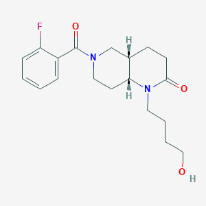 molecular formula C19H25FN2O3 B5314532 (4aS*,8aR*)-6-(2-fluorobenzoyl)-1-(4-hydroxybutyl)octahydro-1,6-naphthyridin-2(1H)-one 