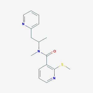 molecular formula C16H19N3OS B5314540 N-methyl-N-(1-methyl-2-pyridin-2-ylethyl)-2-(methylthio)nicotinamide 