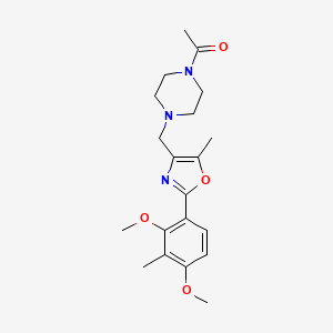 molecular formula C20H27N3O4 B5314559 1-acetyl-4-{[2-(2,4-dimethoxy-3-methylphenyl)-5-methyl-1,3-oxazol-4-yl]methyl}piperazine 