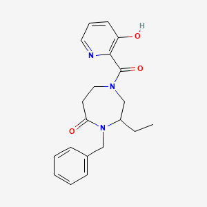molecular formula C20H23N3O3 B5314608 4-benzyl-3-ethyl-1-[(3-hydroxypyridin-2-yl)carbonyl]-1,4-diazepan-5-one 