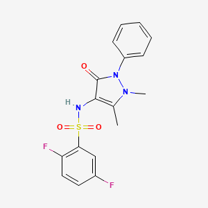 molecular formula C17H15F2N3O3S B5314632 N-(1,5-dimethyl-3-oxo-2-phenyl-2,3-dihydro-1H-pyrazol-4-yl)-2,5-difluorobenzenesulfonamide 