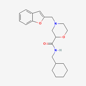 molecular formula C21H28N2O3 B5314642 4-(1-benzofuran-2-ylmethyl)-N-(cyclohexylmethyl)-2-morpholinecarboxamide 