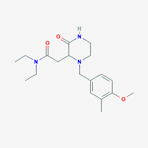 molecular formula C19H29N3O3 B5314669 N,N-diethyl-2-[1-(4-methoxy-3-methylbenzyl)-3-oxo-2-piperazinyl]acetamide 