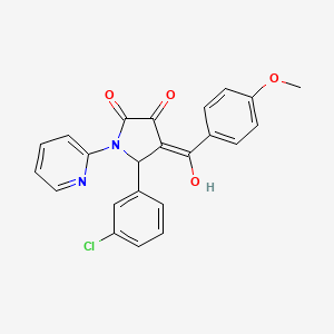 molecular formula C23H17ClN2O4 B5314679 5-(3-chlorophenyl)-3-hydroxy-4-(4-methoxybenzoyl)-1-(2-pyridinyl)-1,5-dihydro-2H-pyrrol-2-one 
